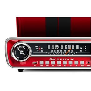 Toca-Discos Vinil Mustang Ion com Rádio, Usb, Entrada Auxiliar e Conversão Digital