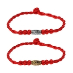 Tradicional Tibetano Prata Red T¨®pico Sorte Bracelet pulseira corda Amulet