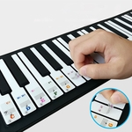 Transparente Piano Key Note 61 tecla do teclado eletrônico adesivos Stave alfabeto Musical etiqueta