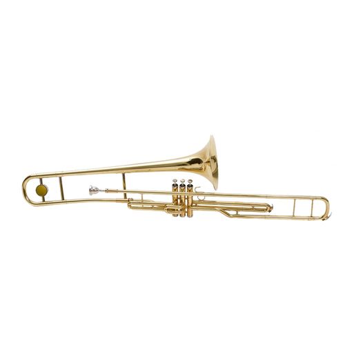 Trombone de Pisto Bb Laqueado Dourado com Case Harlem
