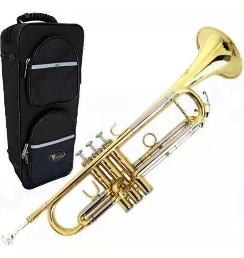 Trompete Eagle Laqueado Tr504 em Sib com Case Luxo