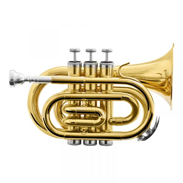 Trompete Pocket Bb HMT-500L Laqueado - Harmonics - Harmonics