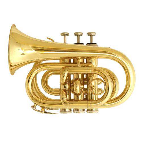 Trompete Pocket Bb Htr02 Halk Laqueado Dourado