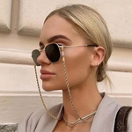 Moda corrente de metal torção Neck Wear brilhante Anti-skid Óculos Cadeia Acessórios Anti-loss Sunglasses Cord