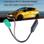 ¨¢udio M¨®dulo 6 pinos para o adaptador Bluetooth de entrada AUX Cabo Para Renault Stereo