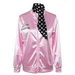 Uniforme mulher Cartas Moda Impressão Baseball Jacket Pink Ladies cetim com Polka Dot Scarf