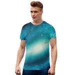 Unisex Brilliant Digital Nebulae 3D impressa de manga curta respirável T-shirt