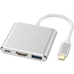 USB-C ao adaptador HDMI USB 3.1 Tipo C para HDMI 4K Multiport AV Converter com USB 3.0 Porto e USB C Porta de Carregamento para MacBook / Chromebook Pixel / Dell XPS13