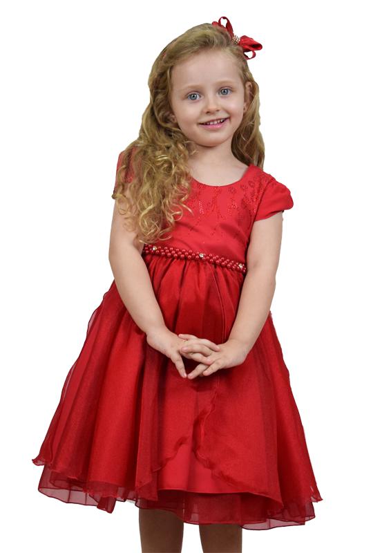 Vestido Vermelho Infantil - Tam 4 ao 12
