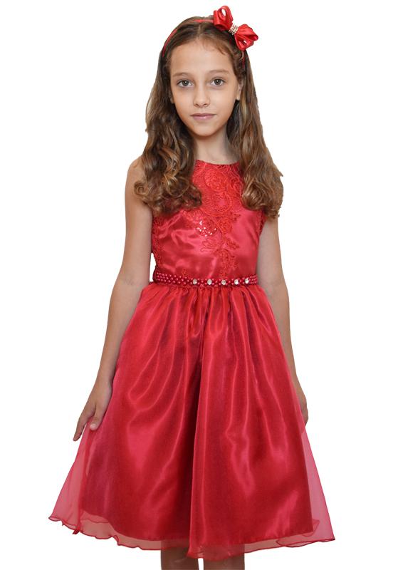 Vestido Vermelho Infantil - Tam 4 ao 12