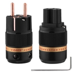 Viborg V501 Pure Copper Plug Power Áudio Cabo de alimentação Conector 100-250V (VE501 + VF501)