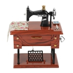 Vintage Clockwork Music Box Mini Sewing Machine Style Birthday Gift Table Decor