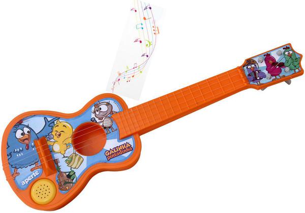 Violão com Cordas Galinha Pintadinha com Música Menino Menina Instrumento Musical Infantil Brinquedo Educativo Criança +3 Anos Elka