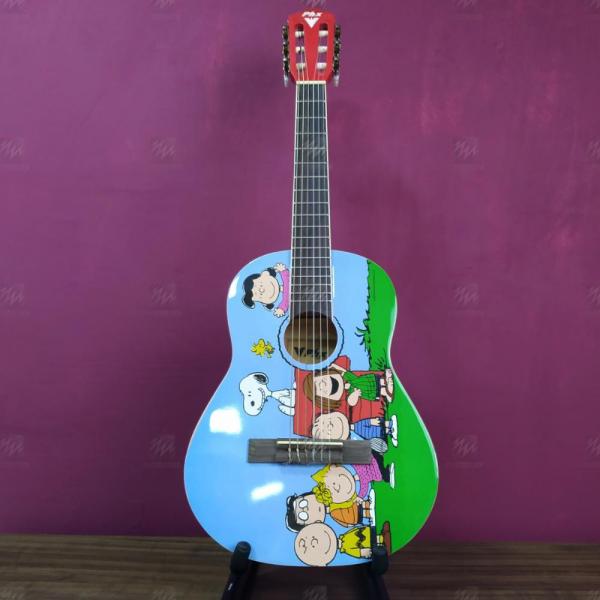 Violão Infantil Snoopy Amigos VIS-A1 para Crianças de 3 a 5 Anos Instrumento com Afinação Real - PHX