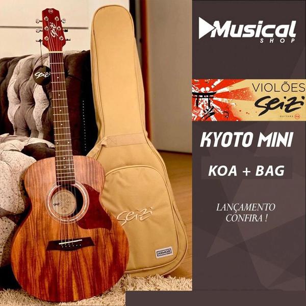 Violão Seizi Mini Kyoto Koa com Bag Luxo