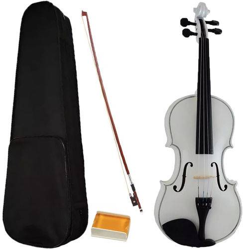 Violino 4/4 Branco Estojo Luxo Arco Breu Barato Sverve