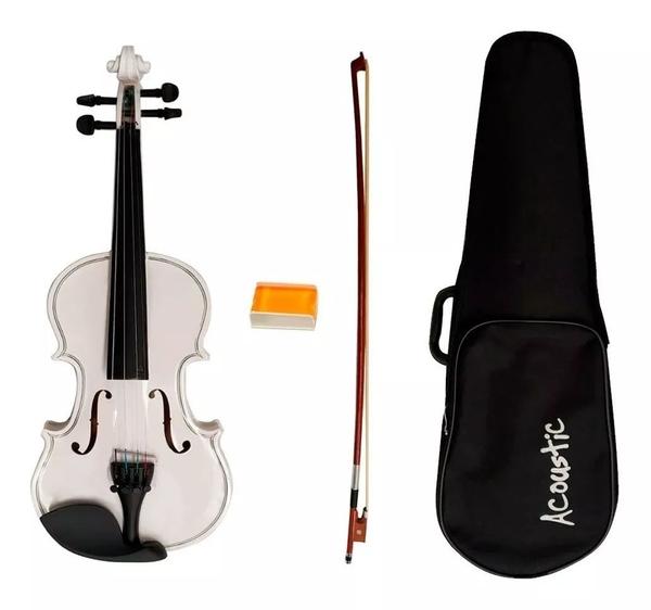 Violino Acoustic Branco 4/4 - Completo C/ Estojo