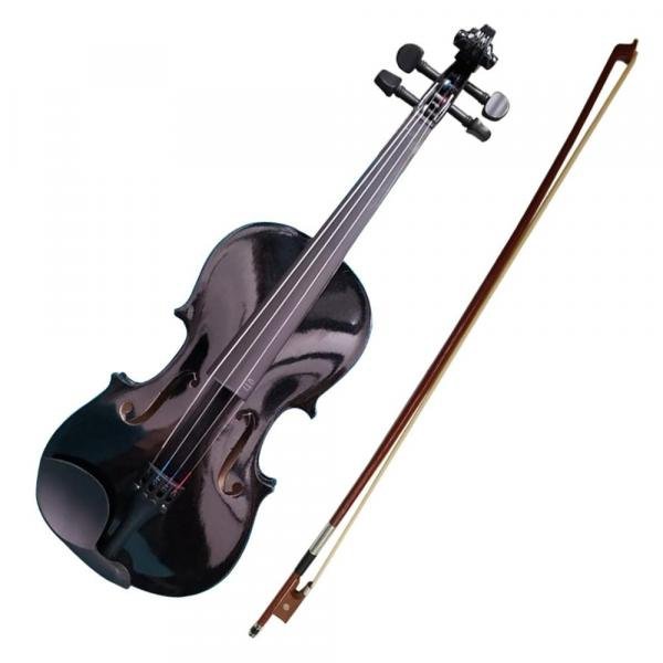 Violino Iniciante 3/4 Acoustic Black + Arco e Case Violino VDM34 Preto