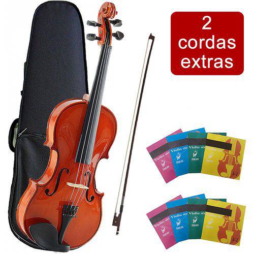 Violino MARINOS Arco Breu Estojo MV-44 4/4 + 2 Cordas MS-001
