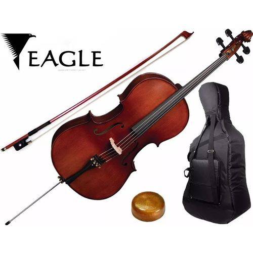 Violoncelo 4/4 Eagle Ce300 Cello Tampo Maciço Envelhecido