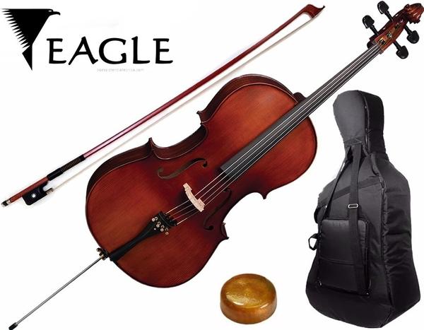Violoncelo Eagle Ce300 Cello 4/4 Tampo Maciço Envelhecido