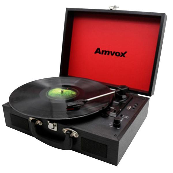 Vitrola Amvox Case em Madeira USB 10W AVT1199 Preta - Bivolt