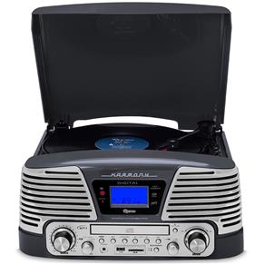 Vitrola Raveo Harmony Titanium - Toca-Discos, CD Player, Bluetooth, USB. SD, Radio FM