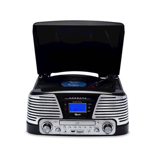 Vitrola Raveo Harmony - Toca-discos, CD, Bluetooth, USB, SD e Rádio FM