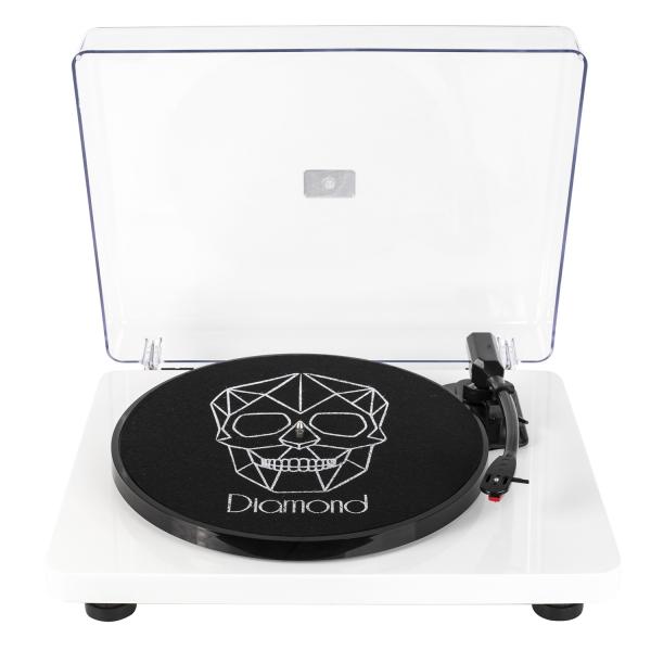 Vitrola Toca Discos Diamond Branca Agulha Japonesa com Software de Gravação para MP3 Echo Vintage
