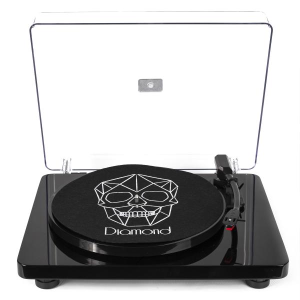 Vitrola Toca Discos Diamond Preta Agulha Japonesa com Software de Gravação para MP3 Echo Vintage