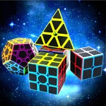 FLY Dreampark 5 blocos de 2x2 e 3x3 Pyraminx Pyramid Megaminx fibra de carbono Skewb Etiqueta velocidade Magic Cube Toy enigma para o Desenvolvimento Intelligence Puzzle products