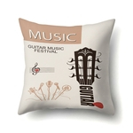Amyove Lovely gift 45 * 45 centímetros Series Música capas de almofadas com padrão de guitarra, instrumento, notas Romântico Pillowcase Home Decor