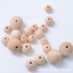 Wood Color Wooden Beads Children DIY Hand-Made Materials Round Loose Accessories 4-30mm