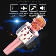 Ws 858 Bluetooth Sem Fio Karaoke Handheld Microfone Usb Ktv Rose - Others