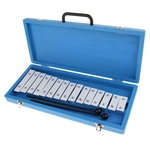 Xilofone Glockenspiel Em Alumínio Com 15 Tons Em Estojo Rígido Azul