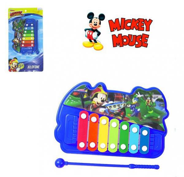 Xilofone Musical Infantil Mickey Disney 19,5x12,5cm - Etitoys