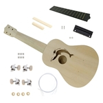 Ficha técnica e caractérísticas do produto 21 Inch Ukulele DIY Kit Set Basswood Havaí Guitarra Iniciante Instrumentos musicais para Handwork Campanha Pintura pais-criança (Forma Dolphin) Festivo Presente