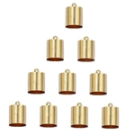 Ficha técnica e caractérísticas do produto 10 Latão Cap Bead End Para Nove Milímetros 10 Milímetros Cabo De Jóias Colar Descobertas Light Gold