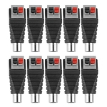 Ficha técnica e caractérísticas do produto 10 Pcs Speaker RCA Male Plug to AV 2 Screw Terminal Female Audio / Video Adapter