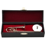 Ficha técnica e caractérísticas do produto 15cm Gold Plated Miniature Flute Clarinet Saxophone Trumpet Trombone Model Decor