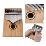 Ficha técnica e caractérísticas do produto 17 teclas de bambu Kalimba piano de polegar com saco caso Xmas presente Musical