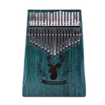 Ficha técnica e caractérísticas do produto 17 Teclas De Madeira Kalimba Mogno Africano Thumb Piano Dedo Percussão Música (rena Azul)