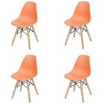 Ficha técnica e caractérísticas do produto 4 Cadeira Eames Eiffel Infantil Laranja Decoradeira
