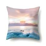 Ficha técnica e caractérísticas do produto 45 * 45 centímetros Sunrise and Cushion Series sol Capa pássaros de mar Sun Escritório Car Pillowcase Decor