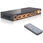 Ficha técnica e caractérísticas do produto 4K / 60Hz HDMI Switch Audio Extractor Splitter com controle remoto 3 Port HDMI Switcher com Toslink SPDIF & RCA L / R Audio Out