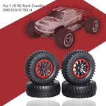 Ficha técnica e caractérísticas do produto 4PCS Carro de borracha do pneu da roda do pneu 100 mil¨ªmetros Para 01:10 RC rastreador de Rock D90 SCX10 TRX-4