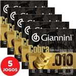 5 Encordoamento Giannini Cobra Violão de 12 Cordas 010 050 GEEF12M Bronze 85/15