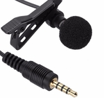 Ficha técnica e caractérísticas do produto REM 3,5 mm Microfone Tie Clip-on lapela Mikrofon Microfono Mic para o telefone móvel audio adapter