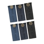 Ficha técnica e caractérísticas do produto 6 / Pack Denim Pants Extensor De Cintura Forte Ajustável Jeans Extensores De Botão