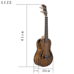 Ficha técnica e caractérísticas do produto 23/26 polegadas 18 Frets Walnut Ukulele guitarra havaiana pequeno Hawaii 4 violão de cordas